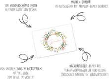 Laden Sie das Bild in den Galerie-Viewer, Edition Seidel Premium Glückwunschkarte mit Umschlag. Dankeskarte Grußkarte Billet Danke Danksagung Dankeschön Mann Frau Freund Freundin Blumenkranz (D148 SW024)