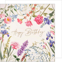Laden Sie das Bild in den Galerie-Viewer, Edition Seidel Premium quadratische Geburtstagskarte mit Umschlag. Glückwunschkarte Happy Birthday Billet Karte für Mann Frau Freund Freundin Blumen (GQ324 SW024)