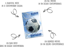 Laden Sie das Bild in den Galerie-Viewer, Edition Seidel Premium Geburtstagskarte mit Umschlag. Glückwunschkarte Billet Happy Birthday Grusskarte Mann Frau Fußball (G3403 SW023)