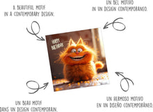 Laden Sie das Bild in den Galerie-Viewer, Edition Seidel Premium quadratische Geburtstagskarte mit Umschlag. Glückwunschkarte Happy Birthday Billet Karte für Mann Frau Kids Teens Mädchen Junge Katze Kater Humor (GQ235 SW024)