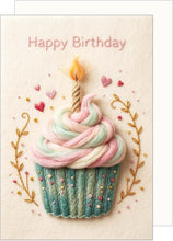Laden Sie das Bild in den Galerie-Viewer, Edition Seidel Premium Glückwunschkarte zum Geburtstag mit Umschlag. Geburtstagskarte Grußkarte Karte Klappkarte Spruch Englisch Happy Birthday Frau Freundin Cupcake Liebe Kerze (G4383 SW026)
