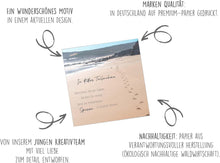 Laden Sie das Bild in den Galerie-Viewer, Edition Seidel Premium quadratische Trauerkarte mit Umschlag. Beileidskarte Karte mit Spruch In stiller Trauer Mitgefühl stille Anteilnahme Abschied herzliches Beileid Sand Meer (TQ143 SW025)