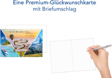 Laden Sie das Bild in den Galerie-Viewer, Edition Seidel Premium Glückwunschkarte zum Abschied mit Umschlag. Abschiedskarte mit Spruch. Reisen. (AS131 SW024)