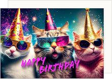 Laden Sie das Bild in den Galerie-Viewer, Edition Seidel Premium Geburtstagskarte mit Umschlag. Glückwunschkarte Billet Happy Birthday Humor Lustig cool Mann Frau Teenager Junge Mädchen Katzen Party (G3504 SW023)