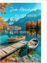 Laden Sie das Bild in den Galerie-Viewer, Edition Seidel Premium Glückwunschkarte zum Abschied mit Umschlag. Abschiedskarte mit Spruch. Neue Abenteuer. (AS135 SW024)