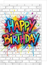 Laden Sie das Bild in den Galerie-Viewer, Edition Seidel Premium Glückwunschkarte zum Geburtstag mit Umschlag. Grußkarte Karte Geburtstagskarte Englisch für Mann Frau Kinder Kind Graffiti Urban Cool bunt (G3907 SW026)
