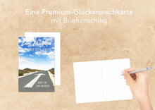 Laden Sie das Bild in den Galerie-Viewer, Edition Seidel Premium Glückwunschkarte zum Abschied mit Umschlag. Abschiedskarte mit Spruch. Neue Abenteuer. (AS119 SW022)