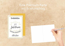 Laden Sie das Bild in den Galerie-Viewer, Edition Seidel Premium Glückwunschkarte zum Jubiläum mit Umschlag. Karte zum Jubiläum mit Spruch. Jubiläumskarte Grusskarte Gratulation Billet Mann Frau (J118 SW023)