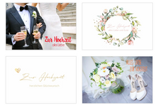 Laden Sie das Bild in den Galerie-Viewer, Edition Seidel Set 4 exklusive Hochzeitskarten mit Umschlägen. Glückwunschkarten Klappkarten Doppelkarten Grusskarten zur Hochzeit Hochzeitskarte Spruch Karte für Brautpaar sie ihn (20077)