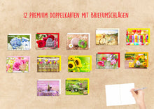 Laden Sie das Bild in den Galerie-Viewer, Edition Seidel Set 12 exklusive Geburtstagskarten mit Umschlag. Glückwunschkarte Grusskarte zum Geburtstag. Geburtstagskarte Karte Mann Frau (20844)