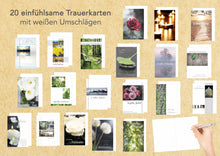 Laden Sie das Bild in den Galerie-Viewer, Edition Seidel Set 20 einfühlsame Trauerkarten / Beileidskarten mit Umschlag (20847)