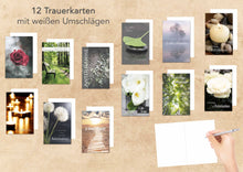 Laden Sie das Bild in den Galerie-Viewer, Edition Seidel Set 12 einfühlsame Trauerkarten / Beileidskarten mit Umschlag (20848)