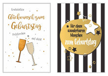 Laden Sie das Bild in den Galerie-Viewer, Edition Seidel Set 6 exklusive Premium Geburtstagskarten mit feiner Goldprägung und Umschlag. Glückwunschkarte Grusskarte Geburtstag Geburtstagskarte Mann Frau Karten Happy Birthday Billet Sprüche (20015)