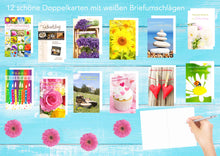 Laden Sie das Bild in den Galerie-Viewer, Edition Seidel Set 12 Geburtstagskarten Glückwunschkarten zum Geburtstag mit Umschlag. Grusskarte Geburtstagskarte Happy Birthday Mann Frau (20037)
