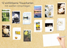 Laden Sie das Bild in den Galerie-Viewer, Edition Seidel Set 12 einfühlsame Trauerkarten/Beileidskarten mit Umschlag (20041)