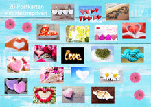 Laden Sie das Bild in den Galerie-Viewer, Edition Seidel Set 20 Postkarten mit Herz Motiven (20054)