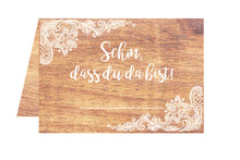 Laden Sie das Bild in den Galerie-Viewer, Edition Seidel Set 50 Premium Tischkarten Platzkarten Namenskarten Kommunion Konfirmation Firmung Hochzeit Geburtstag Taufe Feier Familienfeier Goldhochzeit Diamanthochzeit - Schön, dass du da bist (20081)