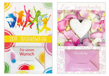 Laden Sie das Bild in den Galerie-Viewer, Edition Seidel Set 4 Premium Geldscheinkarten zur Jugendweihe mit Umschlag (20274)