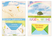 Laden Sie das Bild in den Galerie-Viewer, Edition Seidel Set 4 Premium Geldscheinkarten zur Jugendweihe mit Umschlag (20274)