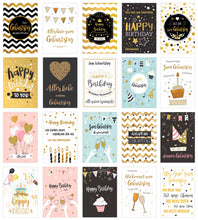 Laden Sie das Bild in den Galerie-Viewer, Edition Seidel Set 20 exklusive Premium Geburtstagskarten mit Briefumschlag. Glückwunschkarte Grusskarte Geburtstag Geburtstagskarte Mann Frau Karten Happy Birthday Billet Sprüche (20322)