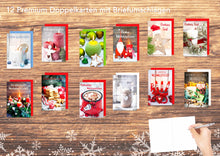 Laden Sie das Bild in den Galerie-Viewer, Edition Seidel Set 12 exklusive Premium Weihnachtskarten mit Umschlag (20391)