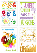 Laden Sie das Bild in den Galerie-Viewer, Edition Seidel Set 10 Premium Karten zur Jugendweihe mit Umschlag (20521)