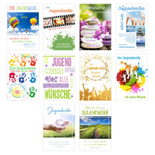 Laden Sie das Bild in den Galerie-Viewer, Edition Seidel Set 10 Premium Karten zur Jugendweihe mit Umschlag (20521)