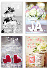 Laden Sie das Bild in den Galerie-Viewer, Edition Seidel Set 9 hochwertige Designer Premium Hochzeitskarten mit Briefumschlägen (20278)