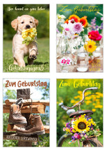 Laden Sie das Bild in den Galerie-Viewer, Edition Seidel Set 20 Geburtstagskarten Glückwunschkarten zum Geburtstag mit Umschlag. Grusskarte Geburtstagskarte Happy Birthday Mann Frau Karten Spruch Sprüche Billet (20839)