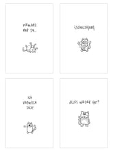 Laden Sie das Bild in den Galerie-Viewer, Edition Seidel Set 20 Postkarten lustige Katzen mit Sprüchen. Karten mit Spruch. Liebe Freundschaft Leben Motivation Geburtstagskarten lustig Postkarte Karte (SW05) (23001)