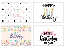 Laden Sie das Bild in den Galerie-Viewer, Edition Seidel Set 20 Geburtstagskarten Postkarten Glückwunschkarte Grusskarte Geburtstag Geburtstagskarte Mann Frau Karten Happy Birthday Billet Sprüche (SW02)