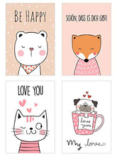 Laden Sie das Bild in den Galerie-Viewer, Edition Seidel Set 25 Postkarten niedliche Tiere mit Sprüchen. Karten mit Spruch Postkarte Geburtstagskarten Katze Hund (20557)