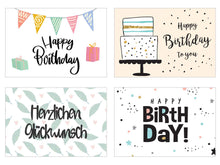 Laden Sie das Bild in den Galerie-Viewer, Edition Seidel Set 20 Geburtstagskarten Glückwunschkarten zum Geburtstag Postkarten für Erwachsene und Kinder Happy Birthday Karten (20834)