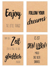 Laden Sie das Bild in den Galerie-Viewer, Edition Seidel Set 18 Postkarten Leben & Momente mit schönen Sprüchen gedruckt auf hochwertigem Kraftpapier (20837)