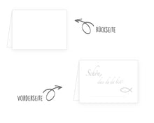 Laden Sie das Bild in den Galerie-Viewer, Edition Seidel Set 50 Premium Tischkarten Platzkarten Namenskarten Kommunion Konfirmation Firmung Hochzeit Geburtstag Taufe Feier Familienfeier Goldhochzeit Diamanthochzeit Fisch - Schön, dass du da bist (21684)