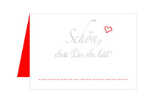 Laden Sie das Bild in den Galerie-Viewer, Edition Seidel Set 50 Premium Tischkarten Platzkarten Namenskarten Kommunion Konfirmation Firmung Hochzeit Geburtstag Taufe Feier Familienfeier Goldhochzeit Diamanthochzeit Herz - Schön, dass du da bist (20260)