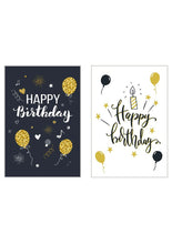 Laden Sie das Bild in den Galerie-Viewer, Edition Seidel Set 6 Premium Geburtstagskarten mit Goldprägung und Umschlag. Happy Birthday Karte Glückwunschkarte zum Geburtstag Mann Frau Gold (21657)