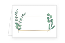 Laden Sie das Bild in den Galerie-Viewer, Edition Seidel Set 50 Premium Tischkarten Platzkarten Namenskarten Kommunion Konfirmation Firmung Hochzeit Geburtstag Taufe Feier Familienfeier Goldhochzeit Diamanthochzeit grüne Blätter Eukalyptus (21680)