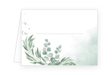 Laden Sie das Bild in den Galerie-Viewer, Edition Seidel Set 50 Premium Tischkarten Platzkarten Namenskarten Kommunion Konfirmation Firmung Hochzeit Geburtstag Taufe Feier Familienfeier Goldhochzeit Diamanthochzeit grüne Blätter Eukalyptus (21683)