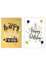 Laden Sie das Bild in den Galerie-Viewer, Edition Seidel Set 10 Premium Geburtstagskarten mit Goldprägung und Umschlag. Happy Birthday Karte Glückwunschkarte zum Geburtstag Mann Frau (22362)