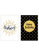 Laden Sie das Bild in den Galerie-Viewer, Edition Seidel Set 6 Premium Geburtstagskarten mit Goldprägung und Umschlag. Happy Birthday Karte Glückwunschkarte zum Geburtstag Mann Frau Gold Sprüche (21658)