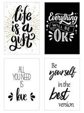 Laden Sie das Bild in den Galerie-Viewer, Edition Seidel Set 30 Postkarten Leben & Momente mit Sprüchen. Karten mit Spruch Postcrossing Geburtstagskarten. Geschenkidee Dekoidee. Liebe Freundschaft Leben Motivation schwarz weiß englisch (20829)