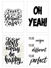 Laden Sie das Bild in den Galerie-Viewer, Edition Seidel Set 30 Postkarten Leben & Momente mit Sprüchen. Karten mit Spruch Postcrossing Geburtstagskarten. Geschenkidee Dekoidee. Liebe Freundschaft Leben Motivation schwarz weiß englisch (20829)