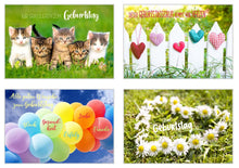 Laden Sie das Bild in den Galerie-Viewer, Edition Seidel Set 20 exklusive Premium Geburtstagskarten mit Umschlag. Glückwunschkarte Grusskarte zum Geburtstag. Geburtstagskarte Mann Frau Karten Billet Happy Birthday (SW02) (Set 4) (20838)
