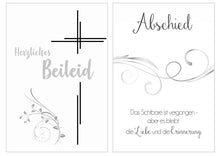 Laden Sie das Bild in den Galerie-Viewer, Edition Seidel Set 6 einfühlsame Premium-Trauerkarten mit Silber-Prägung/Beileidskarten mit Umschlag (20057)