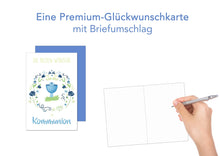 Laden Sie das Bild in den Galerie-Viewer, Edition Seidel Premium Glückwunschkarte zur Kommunion mit Umschlag. Eine einzelne Karte Kommunionskarte Grusskarte Kelch Junge Mädchen (KO272 SW022)