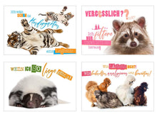 Laden Sie das Bild in den Galerie-Viewer, Edition Seidel Set 25 Postkarten lustige Tiere mit Sprüchen. Karten mit Spruch. Hund Katze Pferd coole Sprüche lustig Geburtstagskarten Postkarte (23003)