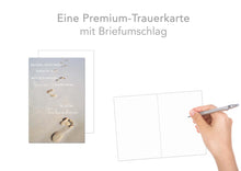 Laden Sie das Bild in den Galerie-Viewer, Edition Seidel Premium Trauerkarte mit Umschlag. Beileidskarte Trauer Karte mit Spruch In stiller Teilnahme Gedenken Anteilnahme Mitgefühl Fuß Spuren (T1141 SW024)