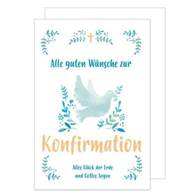 Laden Sie das Bild in den Galerie-Viewer, Edition Seidel Premium Glückwunschkarte zur Konfirmation mit Umschlag. Konfirmationskarte Karte Grusskarte Taube Zweige Junge Mädchen Karte (KF280 SW022) (21296)
