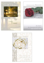 Laden Sie das Bild in den Galerie-Viewer, Edition Seidel Set 9 einfühlsame Trauerkarten / Beileidskarten mit Umschlag. Trauerkarte Beileidskarte mit Spruch schreiben (Doppelkarten/Klappkarten mit Briefumschlag) (20825)
